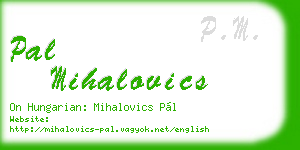 pal mihalovics business card